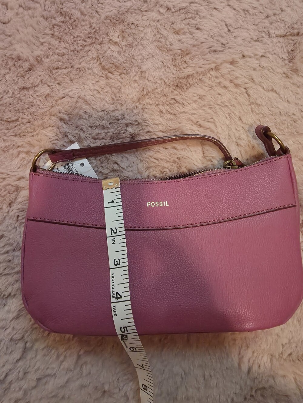 Fossil Rose-Pink Leather Shoulder Bag - Picture 7 of 8